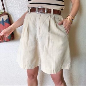 Y2K Pleated Linen Shorts